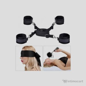 black 7 pieces slavery kit, bdsm sex toys, couples toys, intimocart, sex toys online, sex toys in India