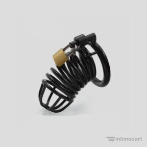 Black spiral steel chastity cage steel, sex toys for men, male sex toys, intimocart, sex toys in India, sex toys online