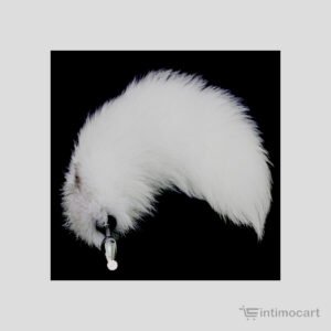white fur fox tail butt plug, sex toys online, sex toys in India, Intimocart, LGBTQ Toys